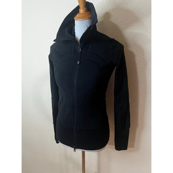 Lululemon In Stride Athletic Jacket thumbholes zipper zip black womens 4 - Picture 4 of 9